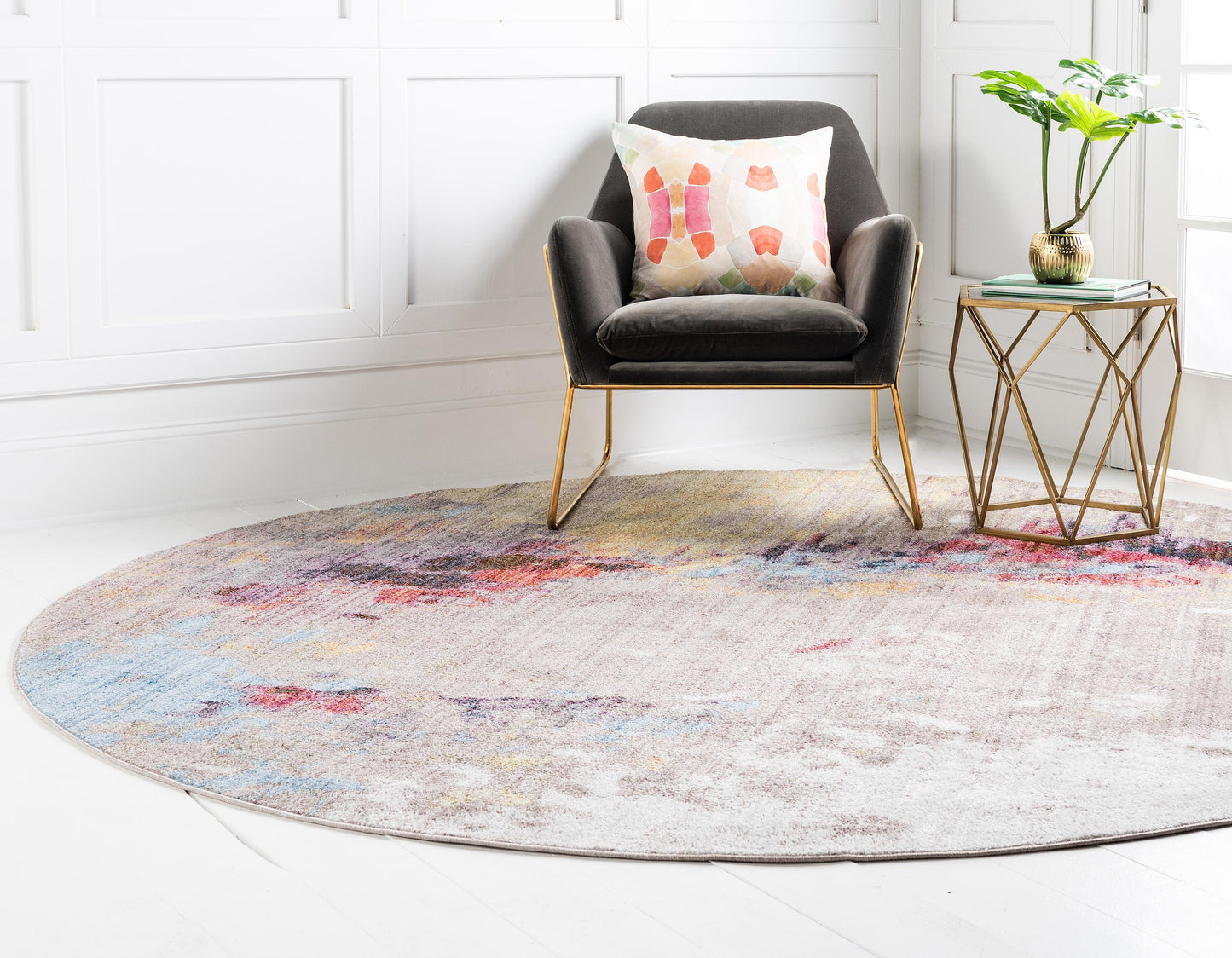Ethen - Modern Grey Paint-Splatter Rug