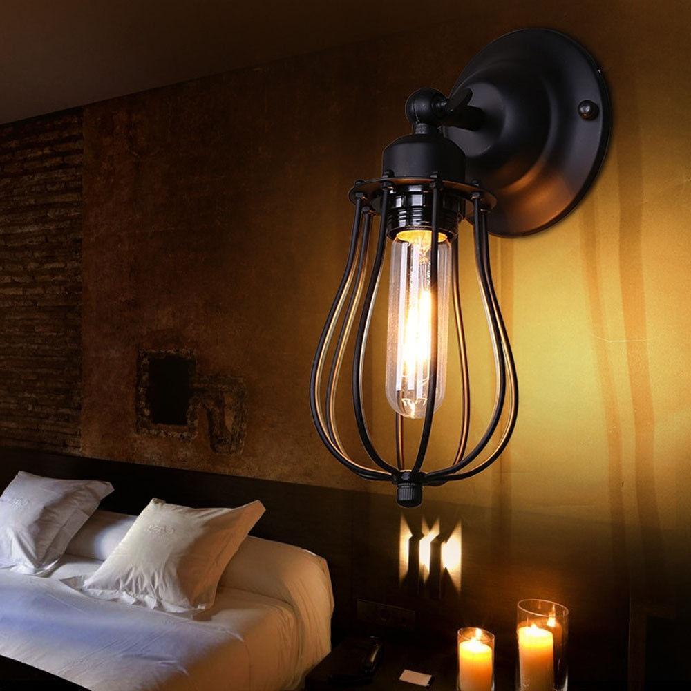 Industrial Drop-Cage Wall Lamp